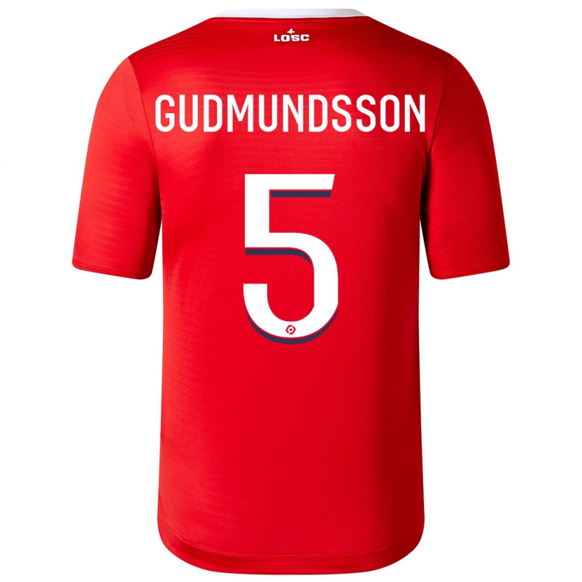 Damen Gabriel Gudmundsson #5 Rot Heimtrikot Trikot 2023/24 T-Shirt