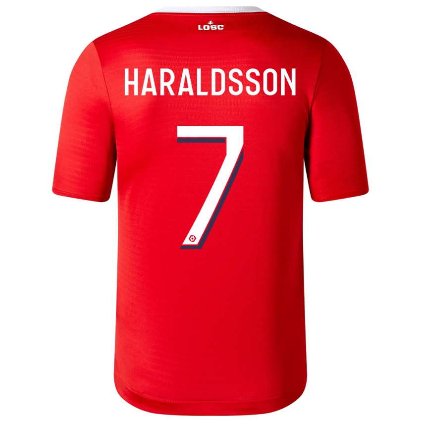 Damen Hákon Arnar Haraldsson #7 Rot Heimtrikot Trikot 2023/24 T-Shirt