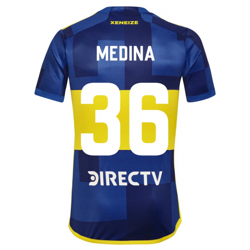 Damen Cristian Medina #36 Dunkelblau Gelb Heimtrikot Trikot 2023/24 T-Shirt