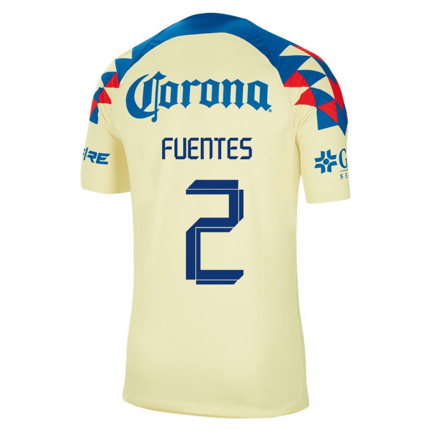 Damen Luis Fuentes #2 Gelb Heimtrikot Trikot 2023/24 T-Shirt
