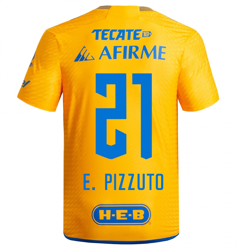 Damen Eugenio Pizzuto #21 Gelb Heimtrikot Trikot 2023/24 T-Shirt