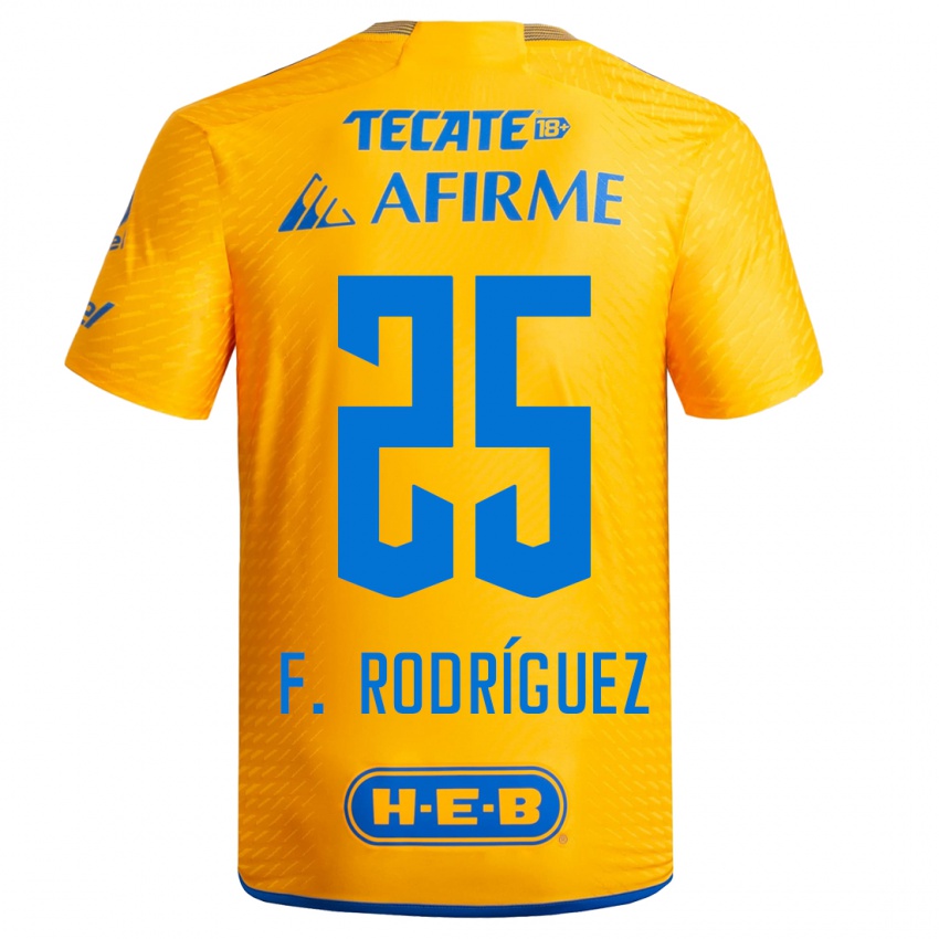 Damen Felipe Rodríguez #25 Gelb Heimtrikot Trikot 2023/24 T-Shirt