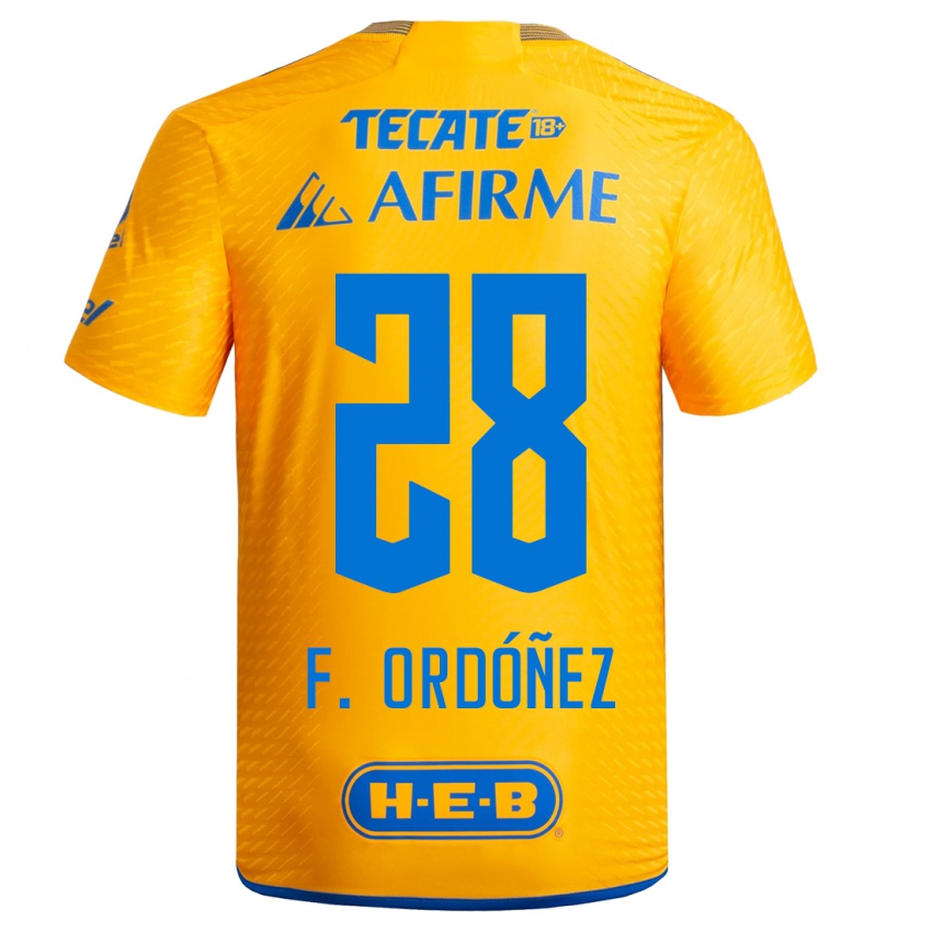 Damen Fernando Ordóñez #28 Gelb Heimtrikot Trikot 2023/24 T-Shirt