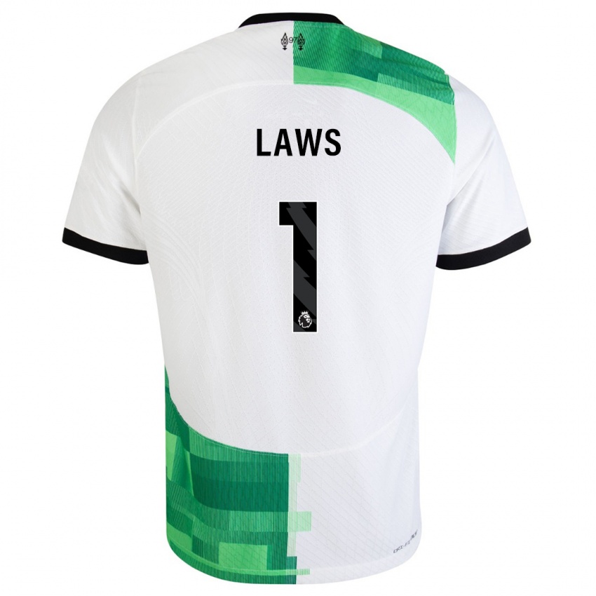 Damen Rachael Laws #1 Weiß Grün Auswärtstrikot Trikot 2023/24 T-Shirt