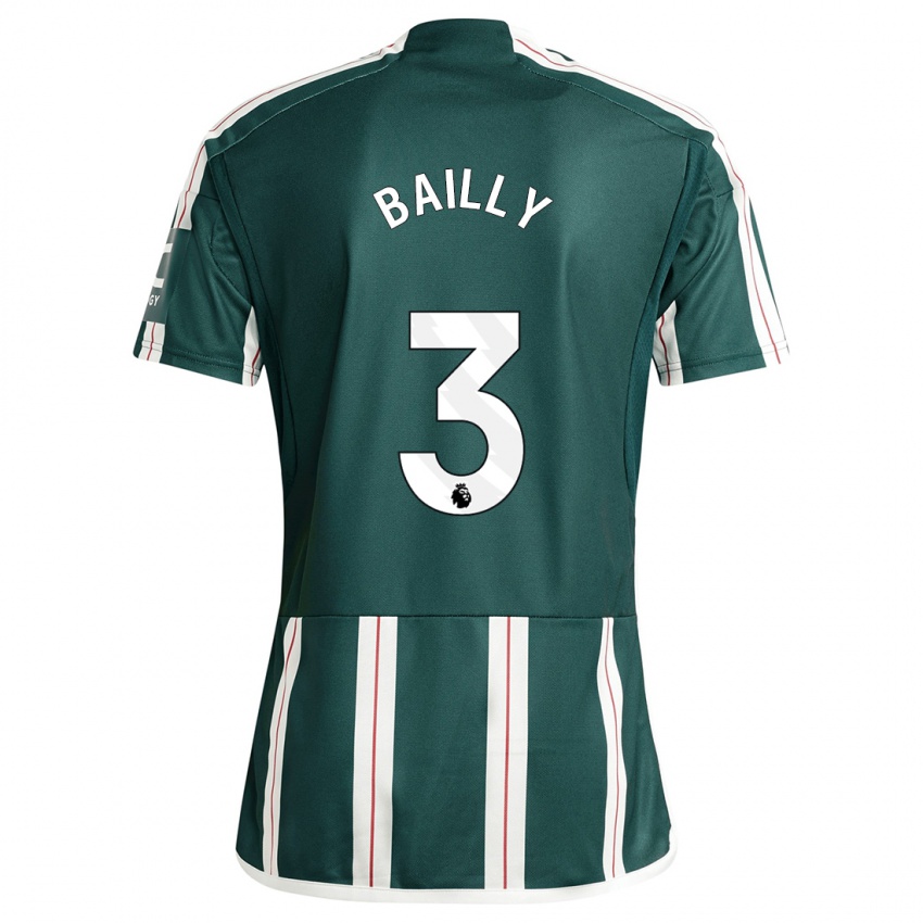 Damen Eric Bailly #3 Dunkelgrün Auswärtstrikot Trikot 2023/24 T-Shirt
