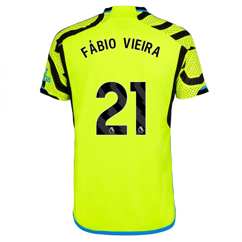 Damen Fabio Vieira #21 Gelb Auswärtstrikot Trikot 2023/24 T-Shirt