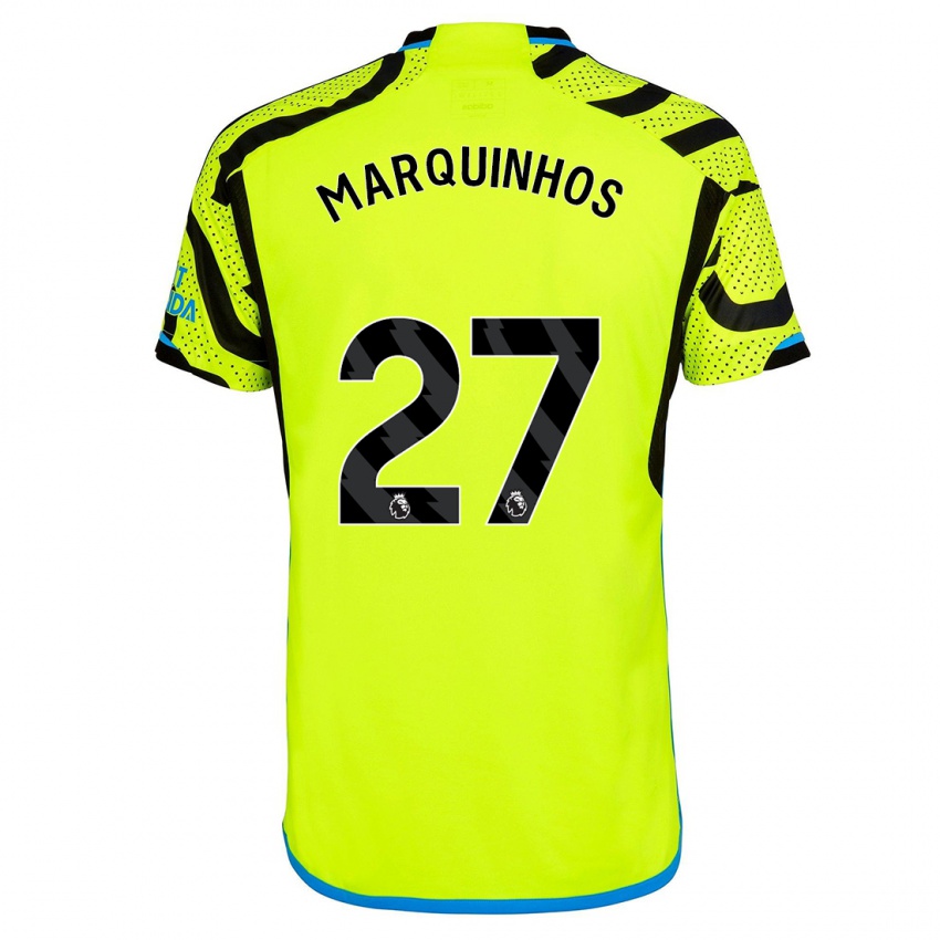 Damen Marquinhos #27 Gelb Auswärtstrikot Trikot 2023/24 T-Shirt