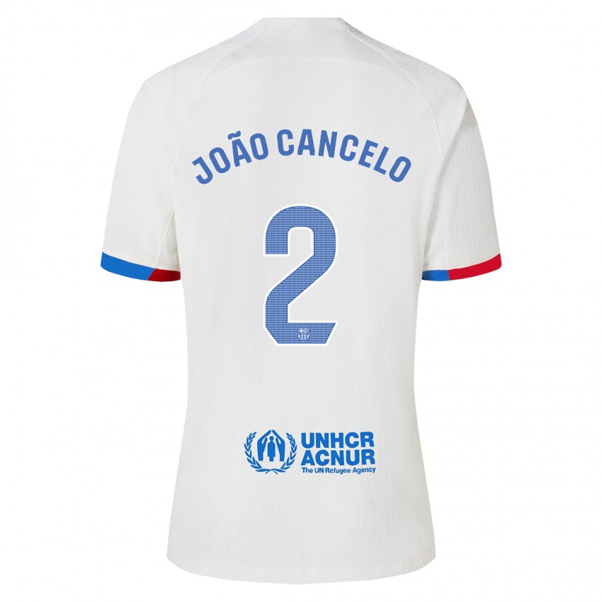Damen Joao Cancelo #2 Weiß Auswärtstrikot Trikot 2023/24 T-Shirt