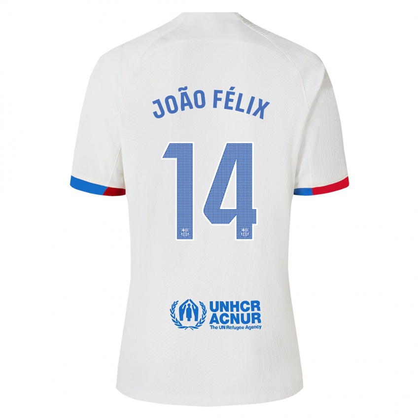 Damen Joao Felix #14 Weiß Auswärtstrikot Trikot 2023/24 T-Shirt