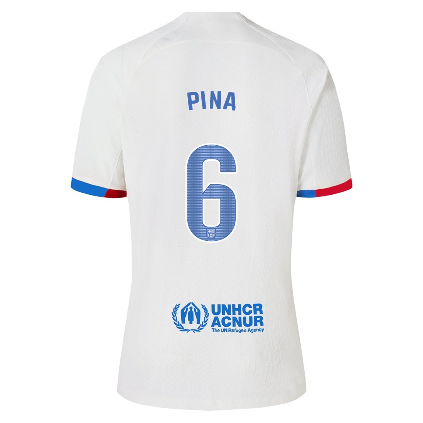 Damen Claudia Pina #6 Weiß Auswärtstrikot Trikot 2023/24 T-Shirt