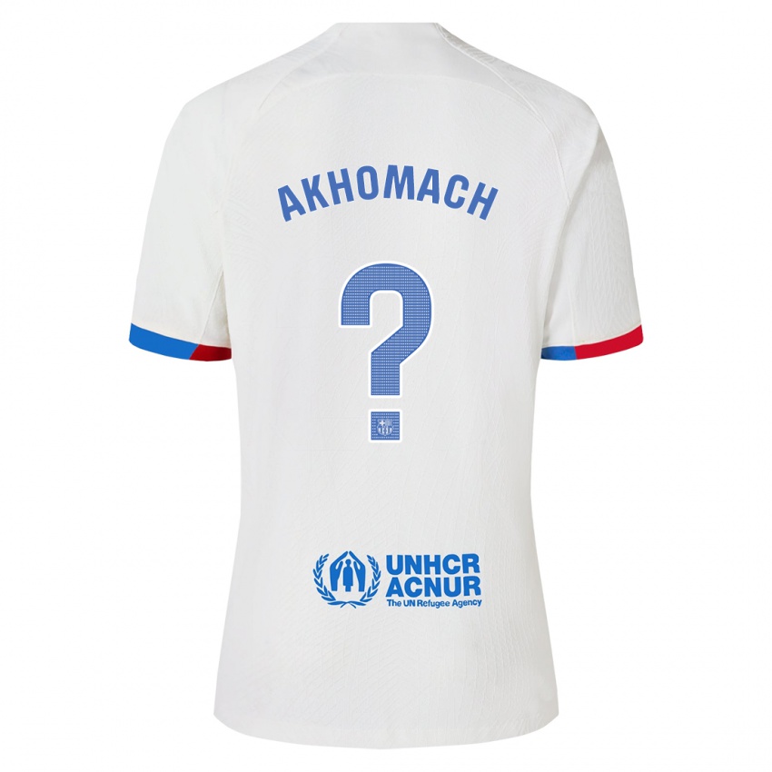 Damen Ilias Akhomach #0 Weiß Auswärtstrikot Trikot 2023/24 T-Shirt