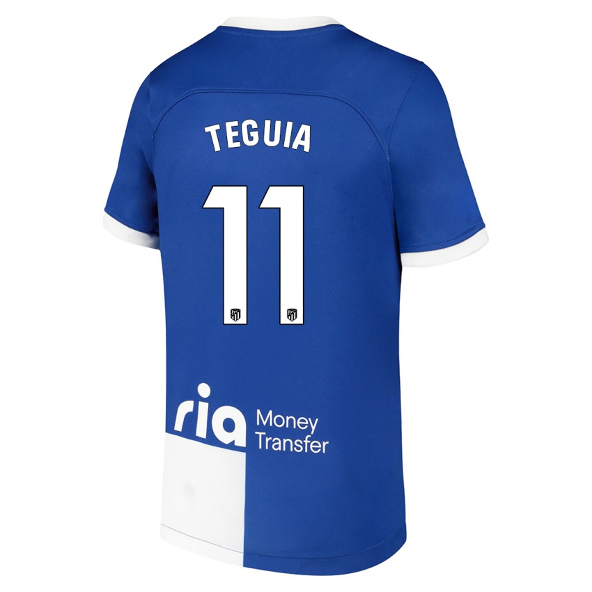 Damen Cedric Teguia #11 Blau Weiss Auswärtstrikot Trikot 2023/24 T-Shirt