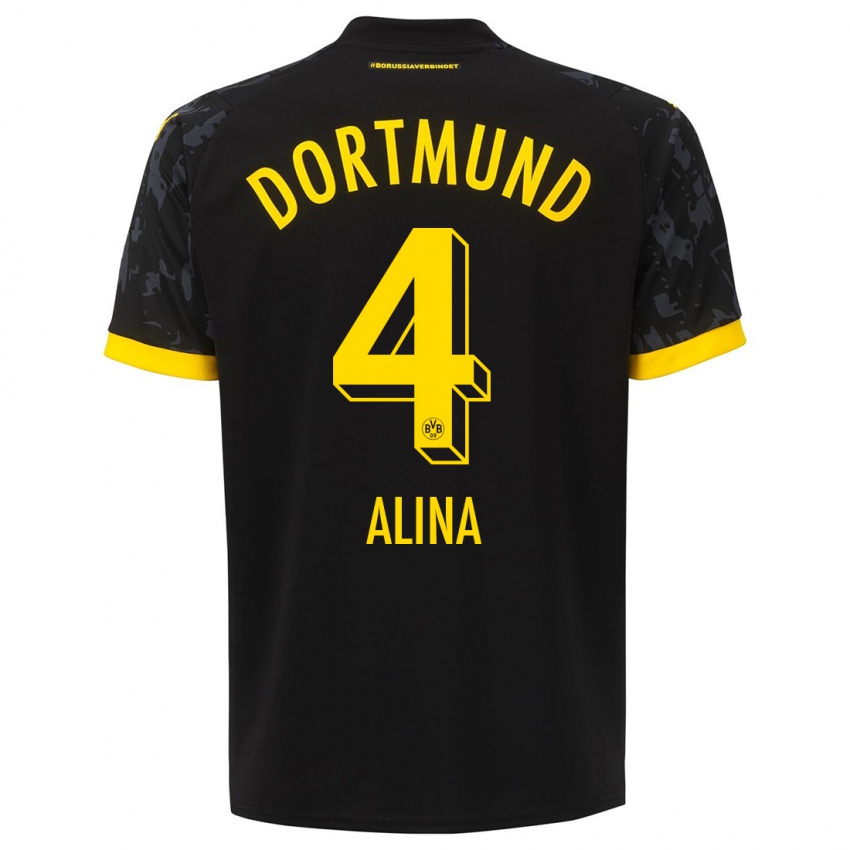Damen Grijseels Alina #4 Schwarz Auswärtstrikot Trikot 2023/24 T-Shirt