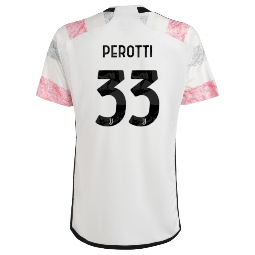 Damen Clemente Perotti #33 Weiß Rosa Auswärtstrikot Trikot 2023/24 T-Shirt