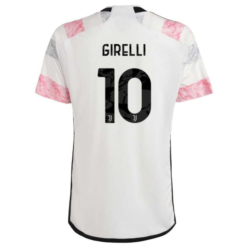 Damen Cristiana Girelli #10 Weiß Rosa Auswärtstrikot Trikot 2023/24 T-Shirt