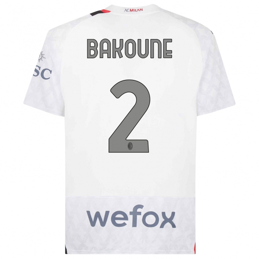Damen Adam Bakoune #2 Weiß Auswärtstrikot Trikot 2023/24 T-Shirt