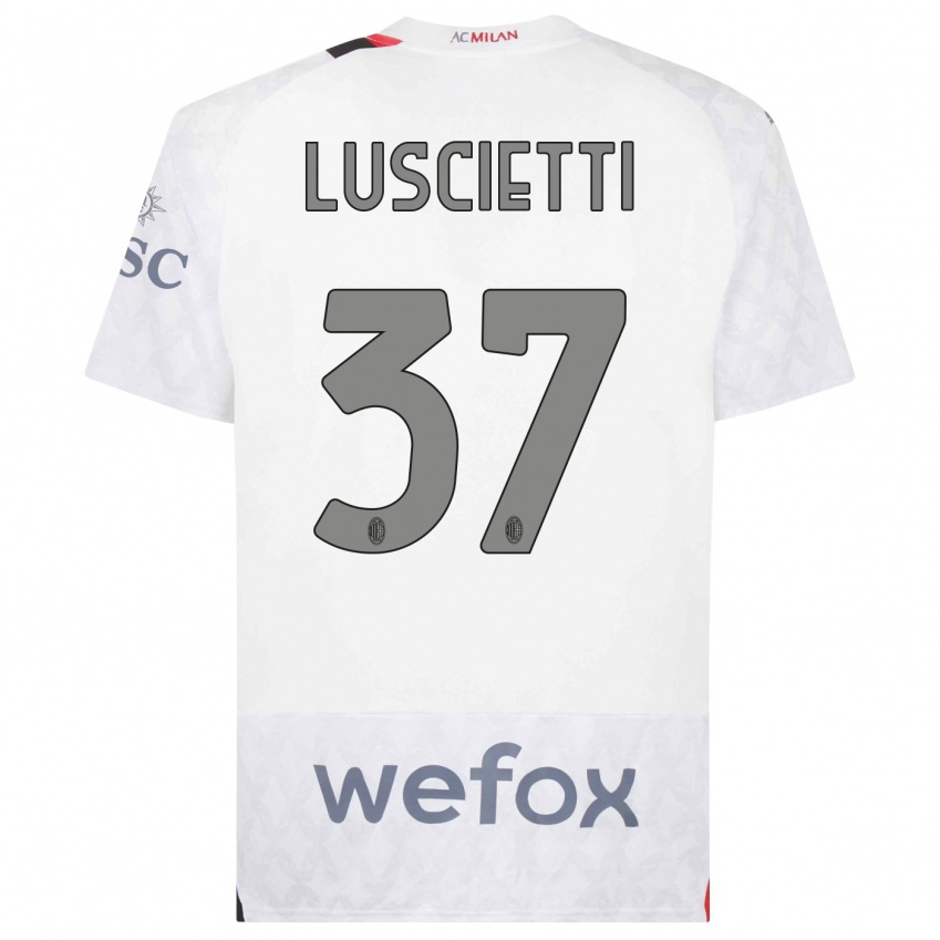 Damen Abebe Luscietti #37 Weiß Auswärtstrikot Trikot 2023/24 T-Shirt