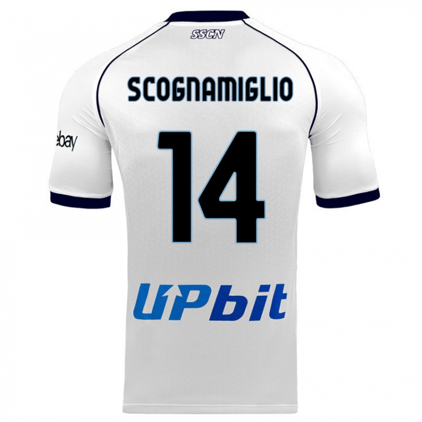 Damen Fabio Scognamiglio #14 Weiß Auswärtstrikot Trikot 2023/24 T-Shirt