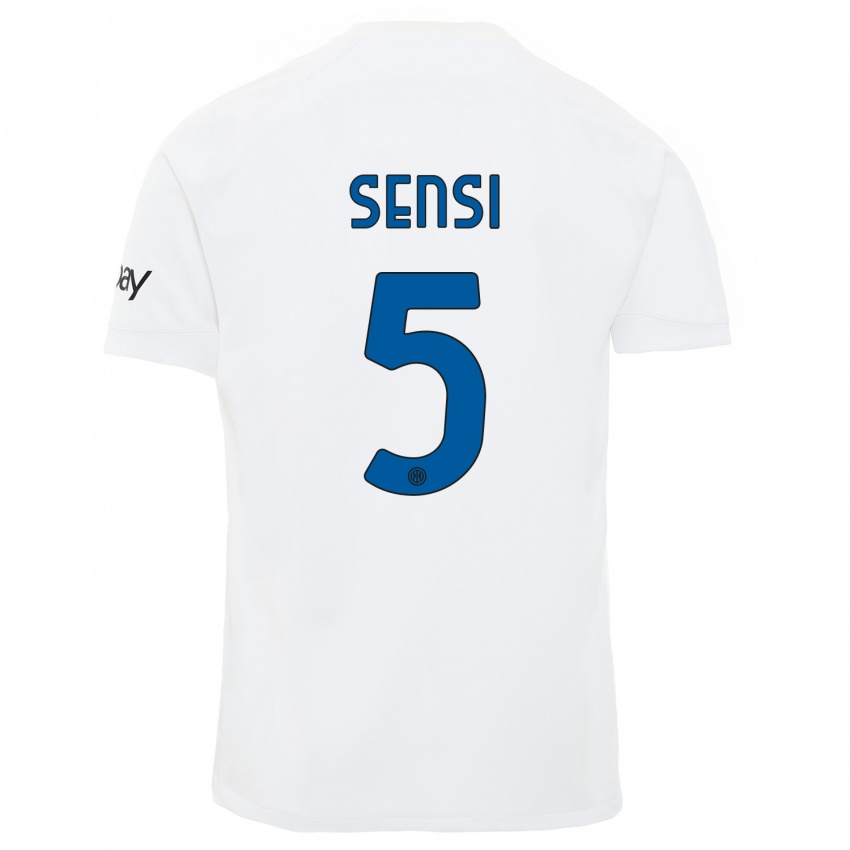 Damen Stefano Sensi #5 Weiß Auswärtstrikot Trikot 2023/24 T-Shirt