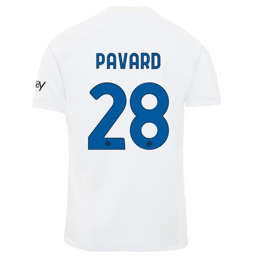 Damen Benjamin Pavard #28 Weiß Auswärtstrikot Trikot 2023/24 T-Shirt