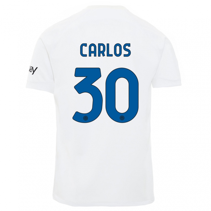 Damen Carlos Augusto #30 Weiß Auswärtstrikot Trikot 2023/24 T-Shirt