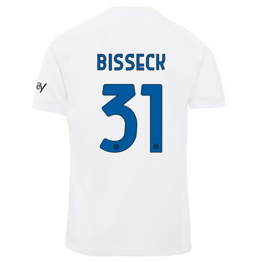 Damen Yann Bisseck #31 Weiß Auswärtstrikot Trikot 2023/24 T-Shirt