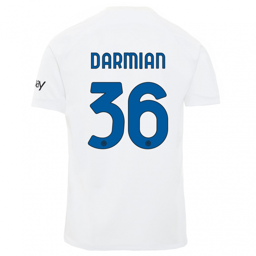 Damen Matteo Darmian #36 Weiß Auswärtstrikot Trikot 2023/24 T-Shirt