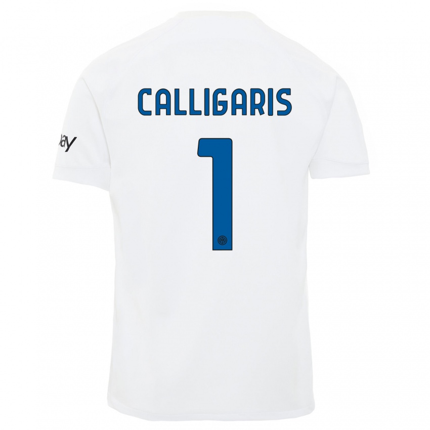 Damen Alessandro Calligaris #1 Weiß Auswärtstrikot Trikot 2023/24 T-Shirt