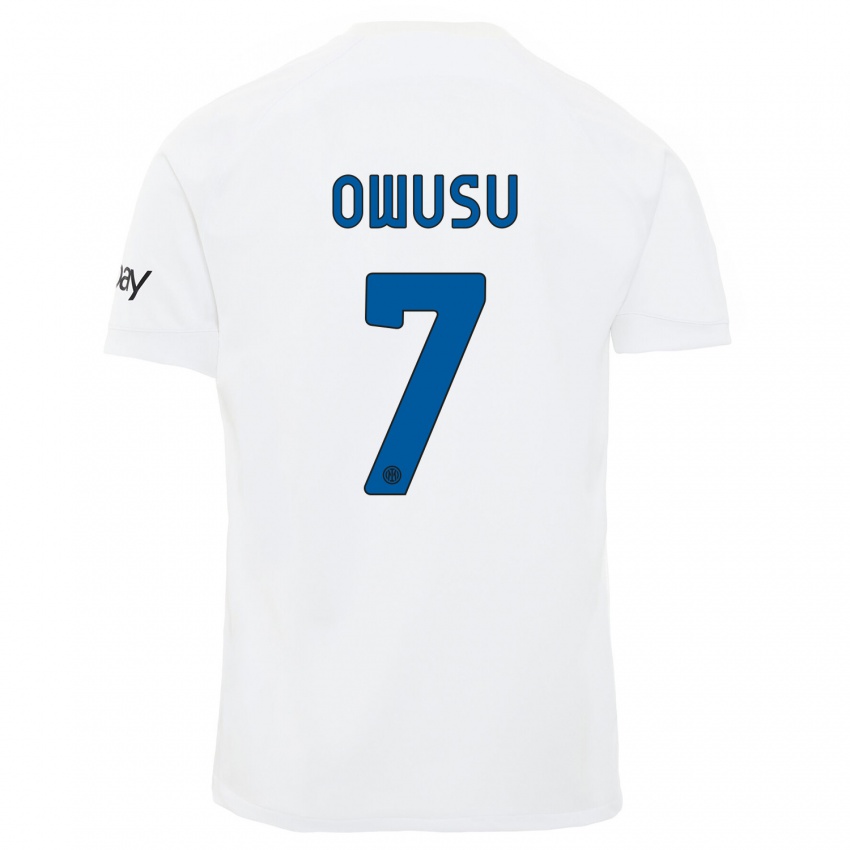 Damen Enoch Owusu #7 Weiß Auswärtstrikot Trikot 2023/24 T-Shirt