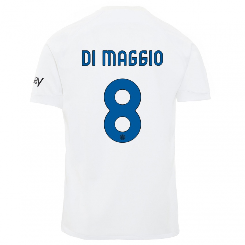 Damen Luca Di Maggio #8 Weiß Auswärtstrikot Trikot 2023/24 T-Shirt