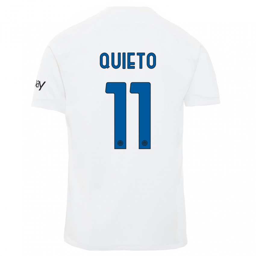 Damen Daniele Quieto #11 Weiß Auswärtstrikot Trikot 2023/24 T-Shirt