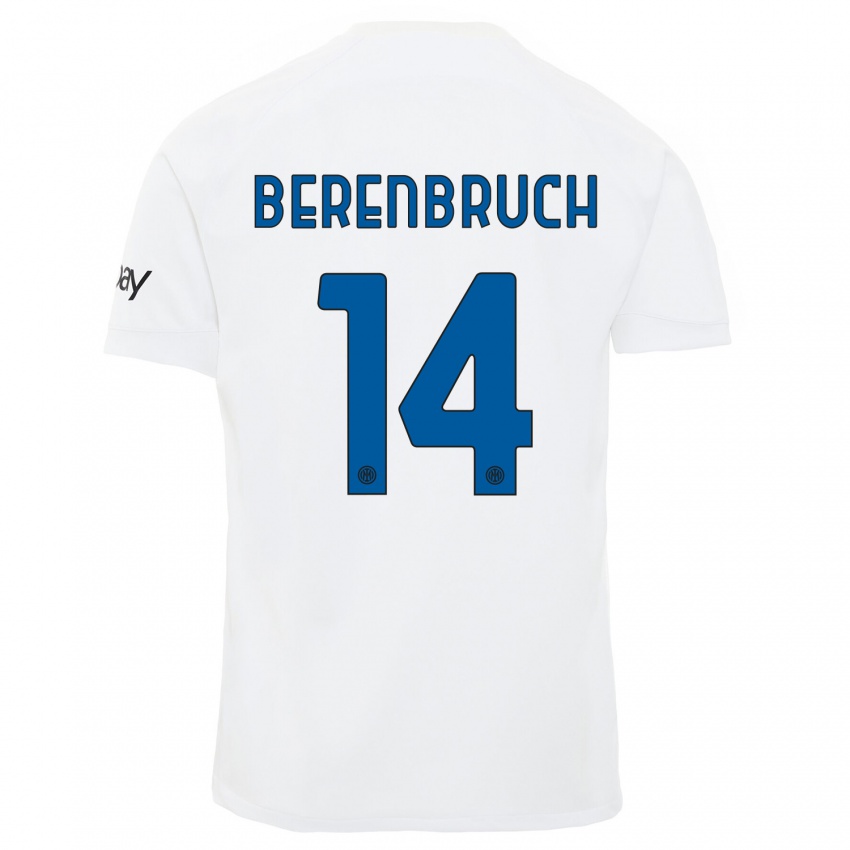 Damen Thomas Berenbruch #14 Weiß Auswärtstrikot Trikot 2023/24 T-Shirt