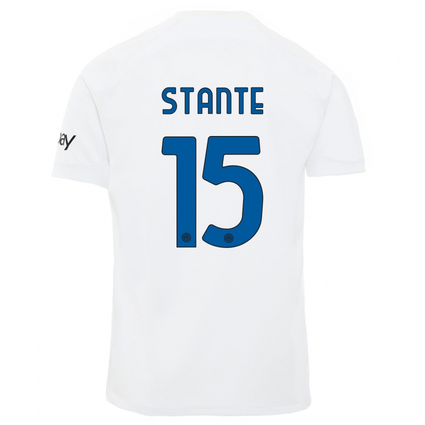 Damen Francesco Stante #15 Weiß Auswärtstrikot Trikot 2023/24 T-Shirt