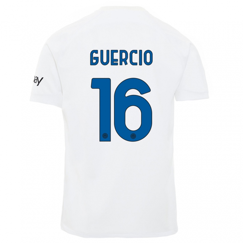 Damen Tommaso Guercio #16 Weiß Auswärtstrikot Trikot 2023/24 T-Shirt
