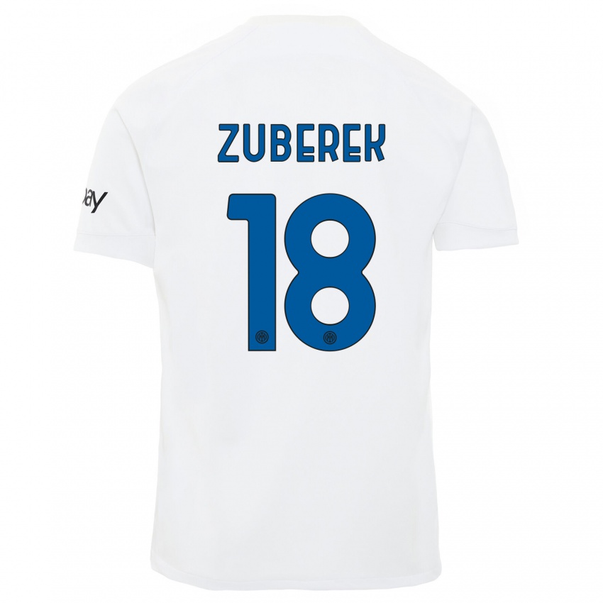 Damen Jan Zuberek #18 Weiß Auswärtstrikot Trikot 2023/24 T-Shirt