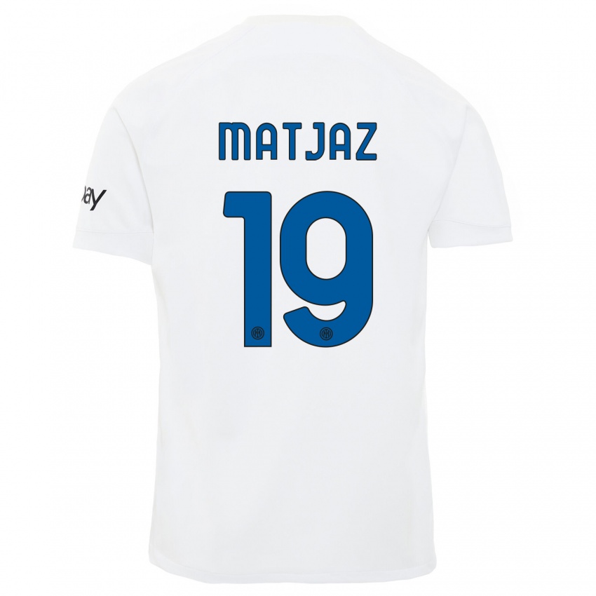 Damen Samo Matjaz #19 Weiß Auswärtstrikot Trikot 2023/24 T-Shirt