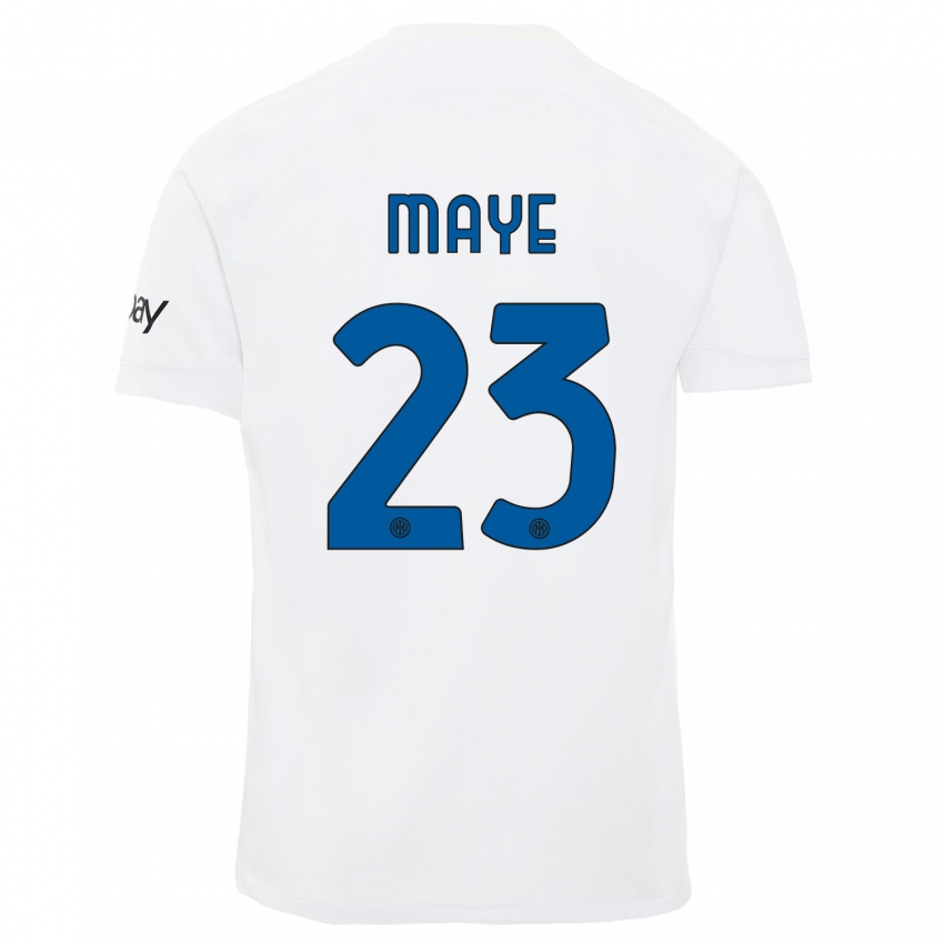 Damen Yvan Maye #23 Weiß Auswärtstrikot Trikot 2023/24 T-Shirt