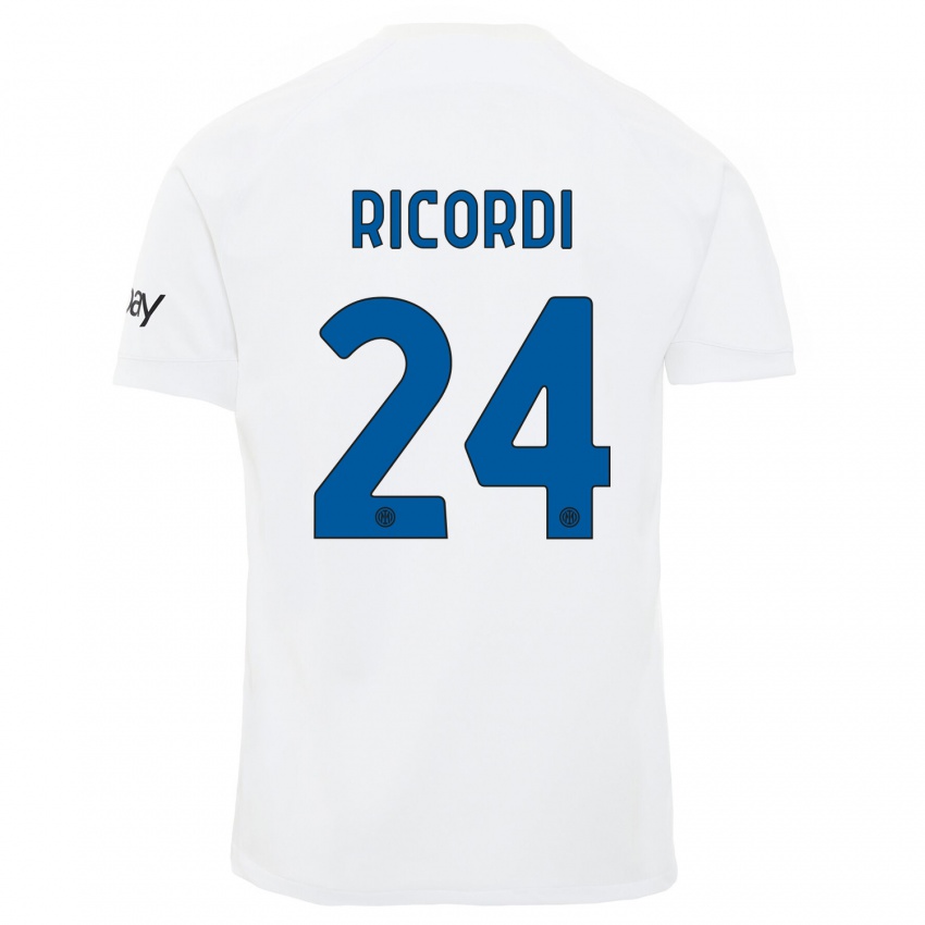 Damen Tommaso Ricordi #24 Weiß Auswärtstrikot Trikot 2023/24 T-Shirt