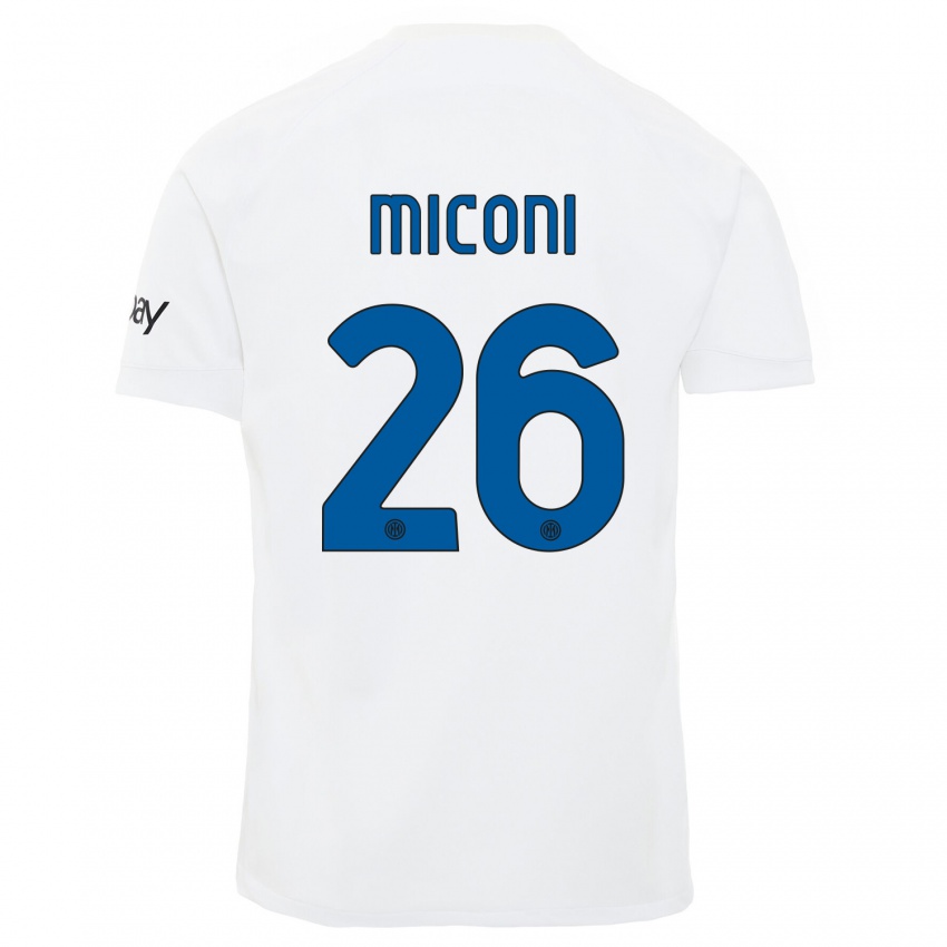Damen Riccardo Miconi #26 Weiß Auswärtstrikot Trikot 2023/24 T-Shirt