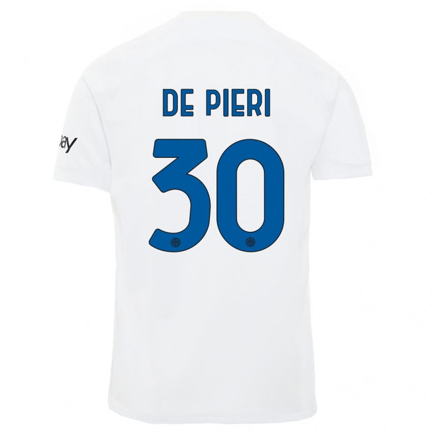 Damen Giacomo De Pieri #30 Weiß Auswärtstrikot Trikot 2023/24 T-Shirt