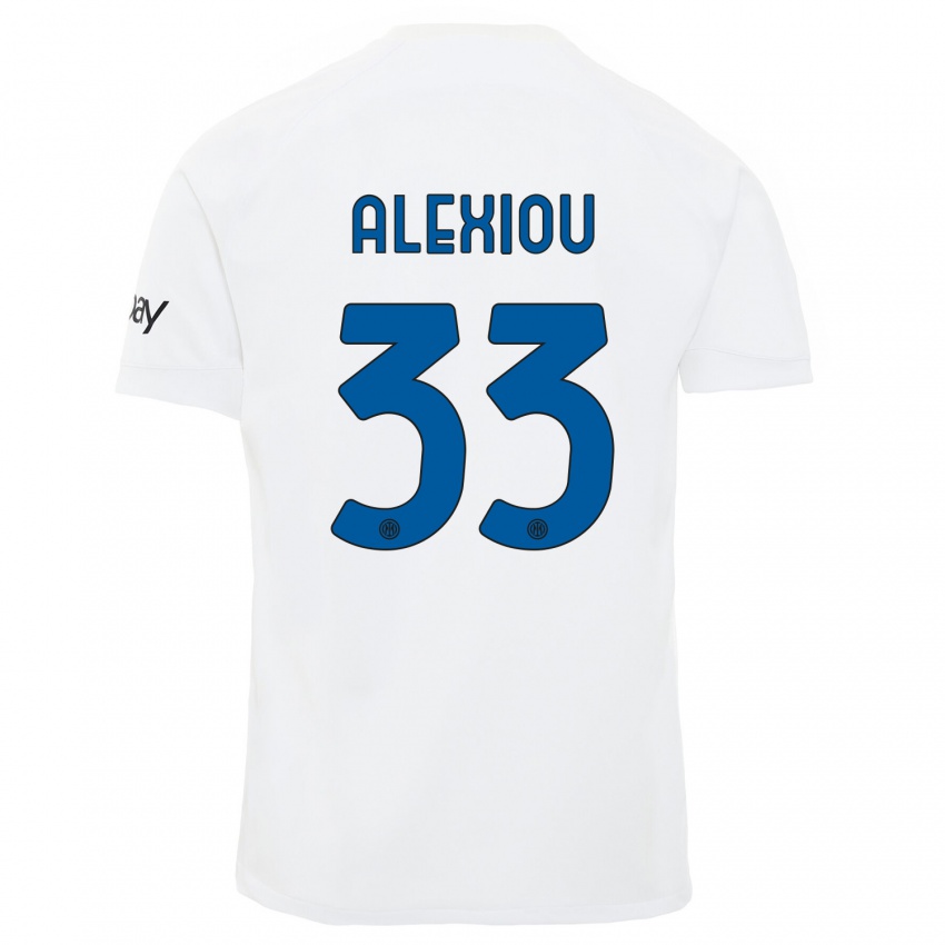 Damen Christos Alexiou #33 Weiß Auswärtstrikot Trikot 2023/24 T-Shirt