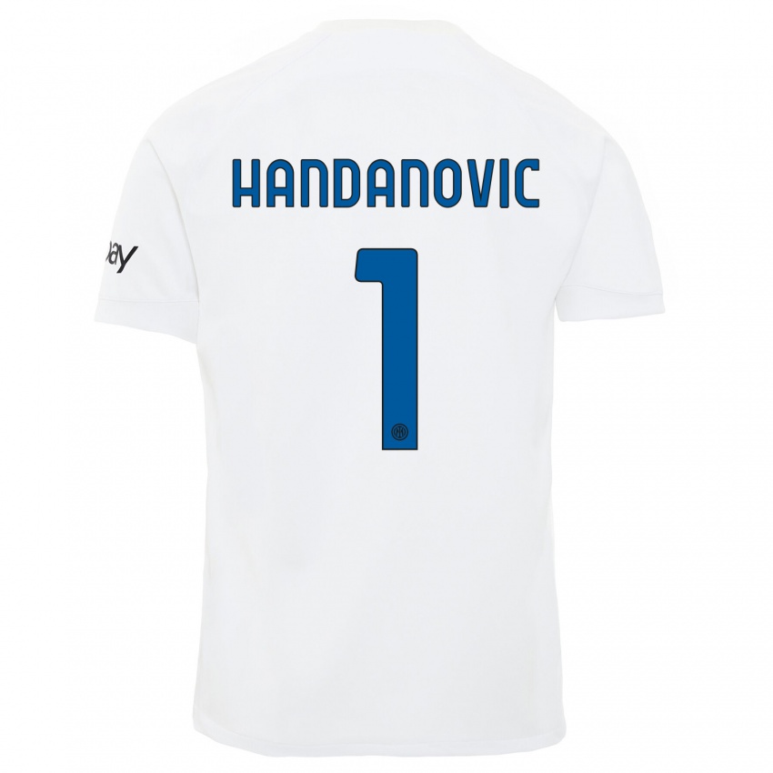 Damen Samir Handanovic #1 Weiß Auswärtstrikot Trikot 2023/24 T-Shirt