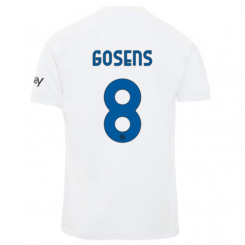 Damen Robin Gosens #8 Weiß Auswärtstrikot Trikot 2023/24 T-Shirt