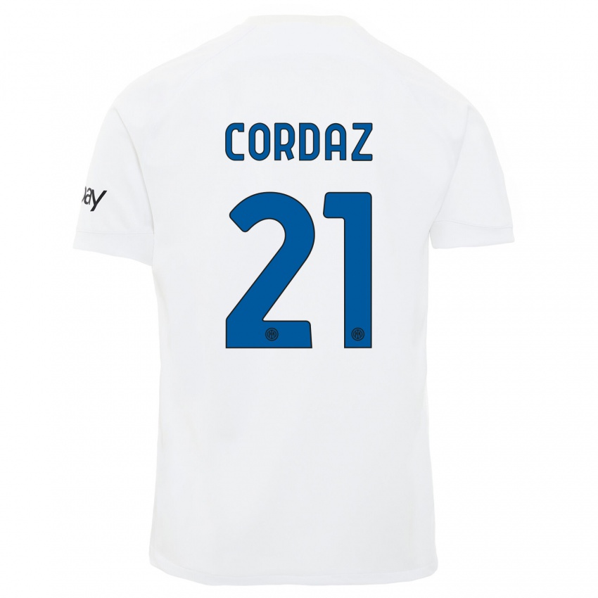 Damen Alex Cordaz #21 Weiß Auswärtstrikot Trikot 2023/24 T-Shirt