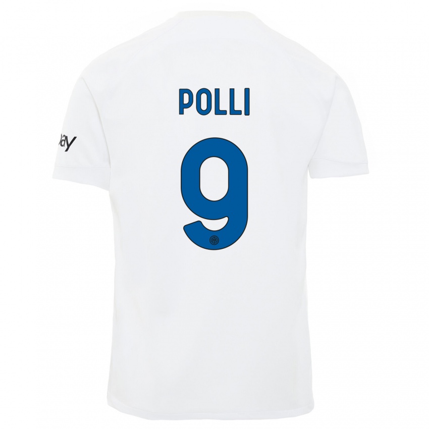 Damen Elisa Polli #9 Weiß Auswärtstrikot Trikot 2023/24 T-Shirt
