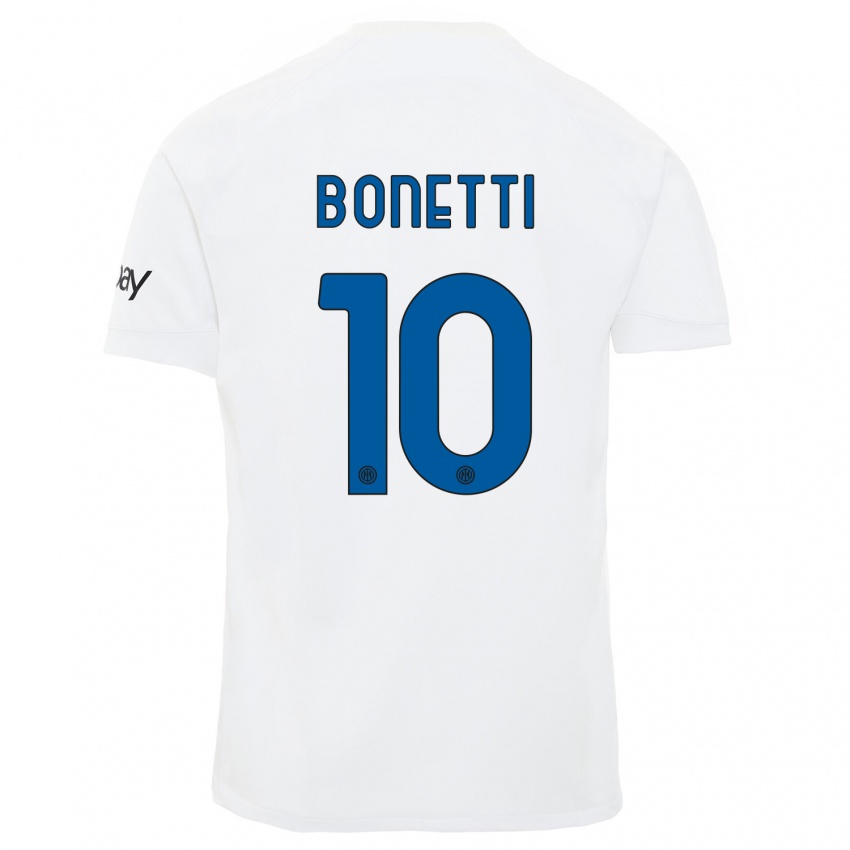 Damen Tatiana Bonetti #10 Weiß Auswärtstrikot Trikot 2023/24 T-Shirt
