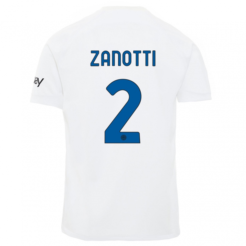 Damen Mattia Zanotti #2 Weiß Auswärtstrikot Trikot 2023/24 T-Shirt