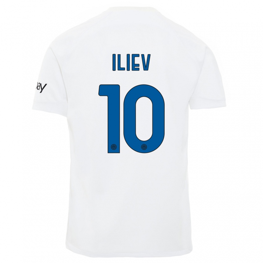 Damen Nikola Iliev #10 Weiß Auswärtstrikot Trikot 2023/24 T-Shirt