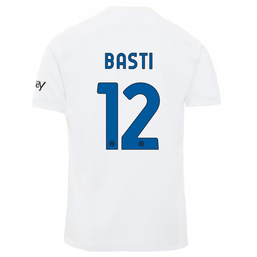 Damen Matteo Basti #12 Weiß Auswärtstrikot Trikot 2023/24 T-Shirt