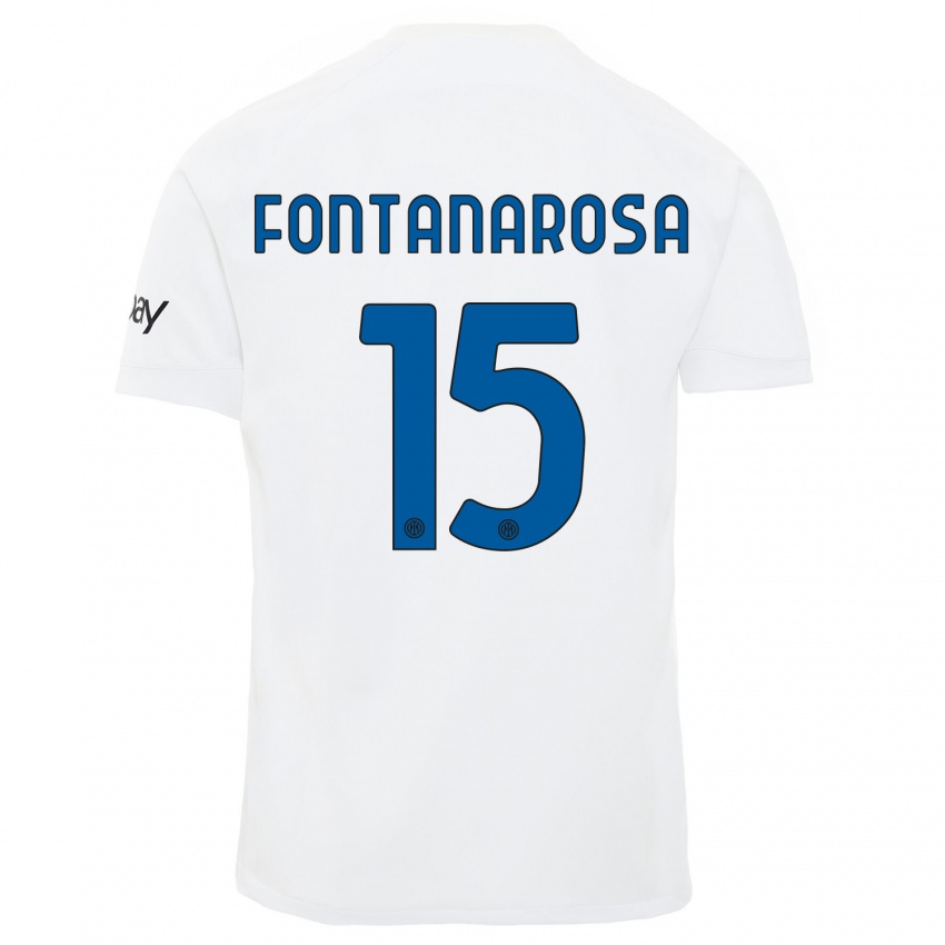 Damen Alessandro Fontanarosa #15 Weiß Auswärtstrikot Trikot 2023/24 T-Shirt